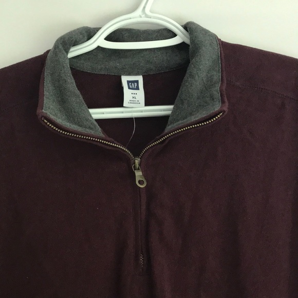 GAP MEN’s MAROON HALF-ZIP SWEATER XL - Picture 3 of 5